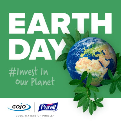 Earth Day graphic with Earth image