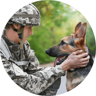 Soldier with Dog